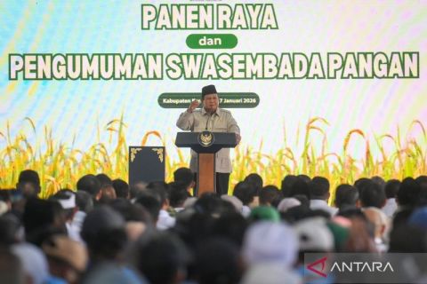 Presiden umumkan swasembada pangan nasional 2025
