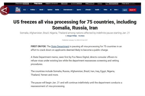 Visa imigran AS resmi dihentikan, ini daftar 75 negara terdampak