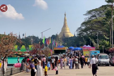 Festival pasar digelar di Yangon untuk peringati HUT ke-78 Myanmar