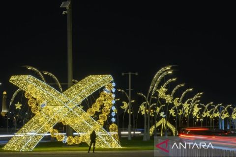 Beragam lampu hias terangi sudut Kota Doha saat Ramadhan