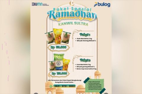 Bulog Sulawesi Tenggara sediakan paket pangan murah selama Ramadhan
