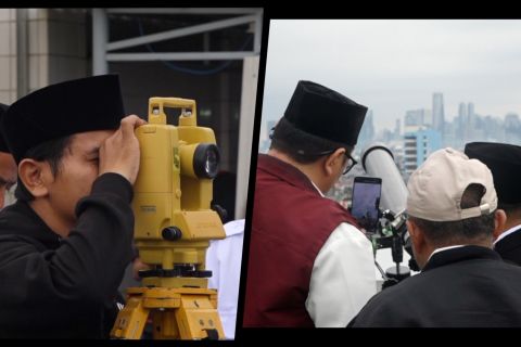 Hilal&nbsp;belum terlihat di titik pantau Kanwil Kemenag&nbsp;Jakarta