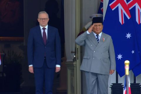 Presiden Probowo terima kunjungan PM Australia di Istana Merdeka