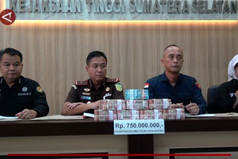 Kejati Sumsel terima pengembalian Rp750 Juta kasus Pasar Cinde