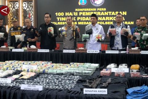 Polrestabes Medan ungkap 526 kasus narkotika selama 100 hari