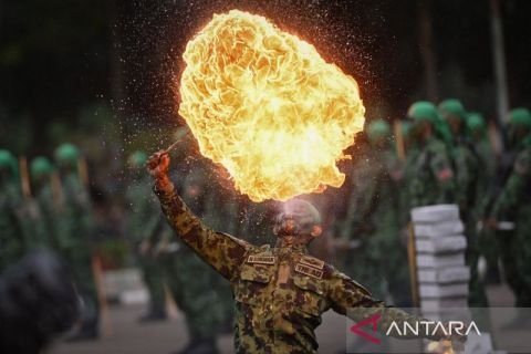 Atraksi prajurit warnai peringatn HUT Ke-65 Kostrad di Depok