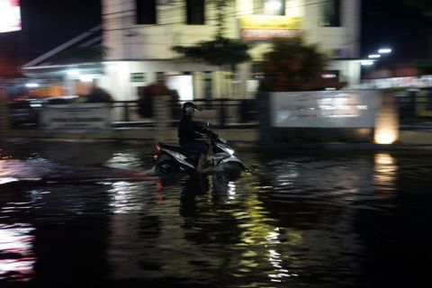 Banjir akibat hujan deras di Kota Bandar Lampung