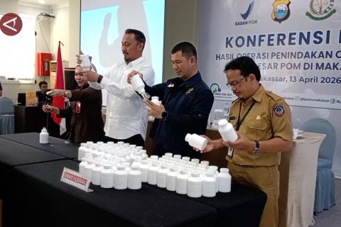 BBPOM Makassar sita 96 ribu tablet obat ilegal