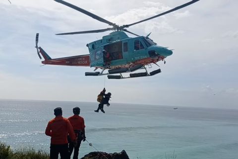 Dua wisman terjebak di tebing, tim SAR lakukan evakuasi udara