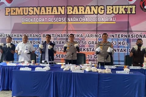 Polda Riau musnahkan narkoba senilai Rp71,5 milliar