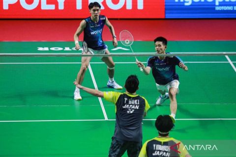 Ganda putra Indonesia Raymond - Joaquin melaju ke semifinal usai tumbangkan ganda putra Jepang