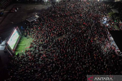 Begini suasana nonton bareng Belanda melawan Swedia di Ambon