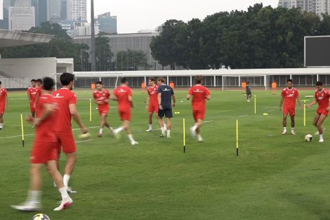 Timnas Indonesia gelar latihan jelang laga kontra Oman dan Mozambik