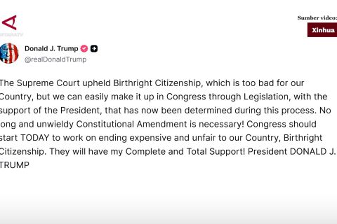 MA AS batalkan perintah Trump soal&nbsp; "Birthright Citizenship"
