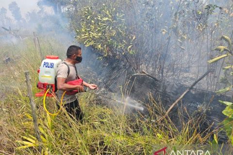 Perjuangan polisi di Natuna padamkan karhutla