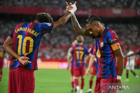 Raphinha bersinar, Barcelona taklukkan Sevilla 3-1 dalam duel La Liga