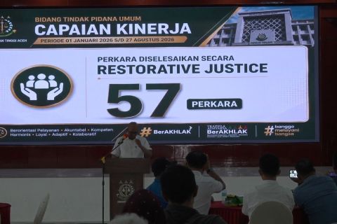 Kejati Aceh selesaikan 57 perkara dengan restorative justice