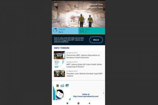 Ini dia tampilan aplikasi MRT-J