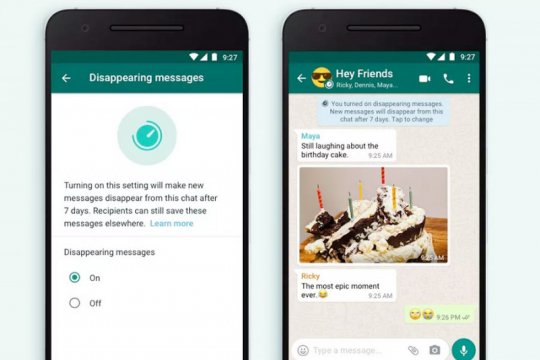 Begini cara aktifkan fitur pesan menghilang di WhatsApp