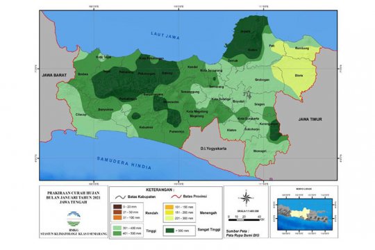 Jateng selatan diprakirakan masuki puncak musim hujan