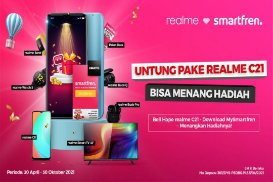 Pakai Smartfren di Realme C21 dapat lebih banyak hadiah