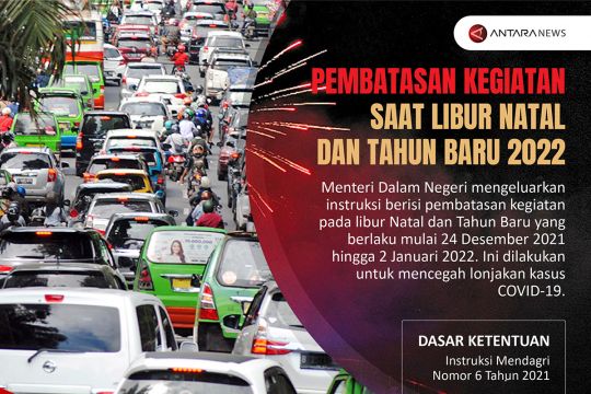 Pembatasan kegiatan saat libur Natal dan Tahun Baru 2022