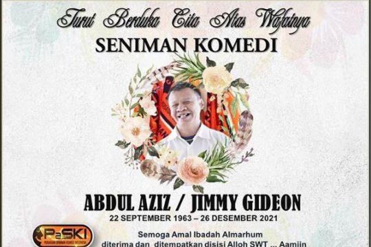 Pelawak dan aktor senior Jimmy Gideon meninggal dunia