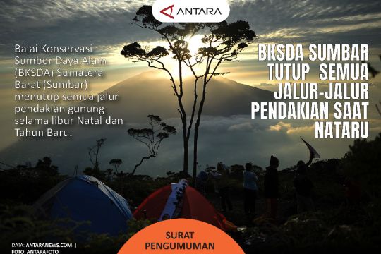 BKSDA Sumbar Tutup  Semua Jalur-jalur Pendakian saat Nataru