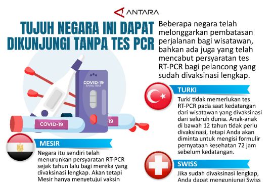 Tujuh Negara ini dapat dikunjungi tanpa tes PCR