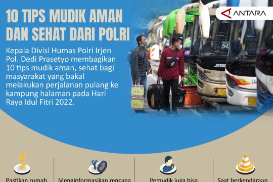 10 tips mudik aman dan sehat dari Polri