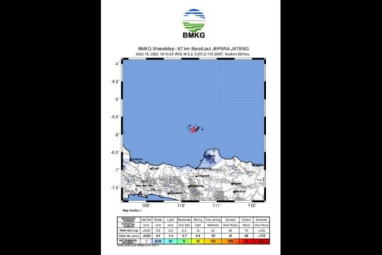 Utara Jateng dilanda gempa, dirasakan di Karimun Jawa hingga Jepara
