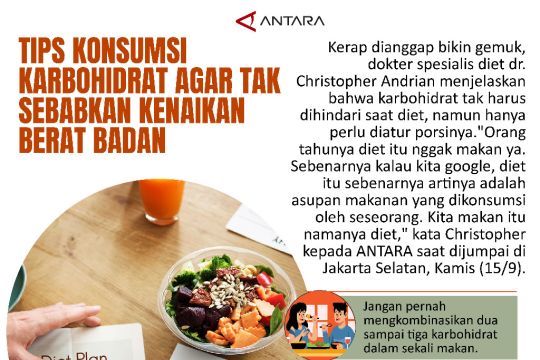 Tips Konsumsi Karbohodrat agar tak sebabkan kenaikan berat badan