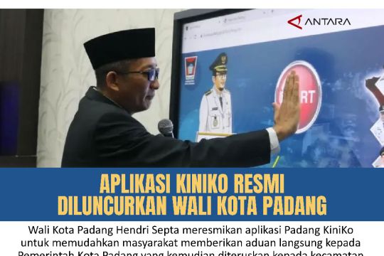 Aplikasi KiniKo resmi diluncurkan Wali Kota Padang