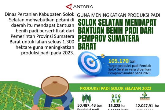 Guna meningkatkan produksi padi Solok Selatan mendapat bantuan benih padi dari PemProv Sumatera Barat