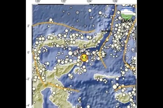 Gempa magnitudo 5,5 di Banggai Sulteng tidak berpotensi  tsunami
