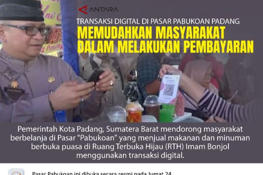 Transaksi digital di Pasar Pabukoan Padang memudahkan masyarakat dalam melakukan pembayaran