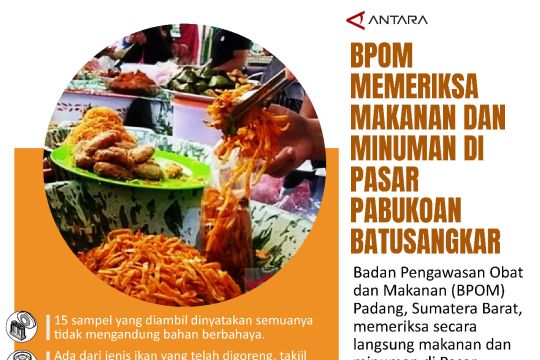 BPOM memeriksa makanan dan minuman di Pasar Pabukoan Batusangkar