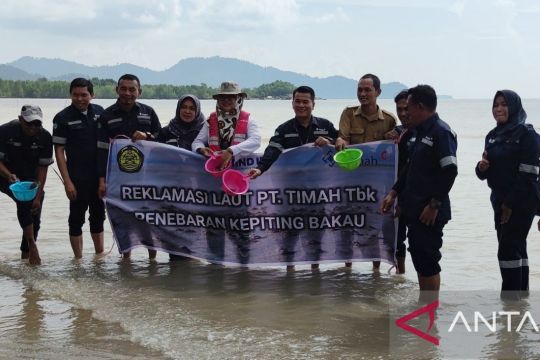 PT Timah - BPSPL Tanjungpinang restocking kepiting bakau