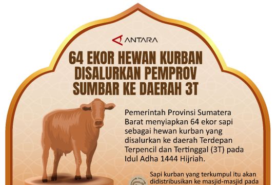 64 ekor hewan kurban disalurkan Pemprov Sumbar ke daerah 3T