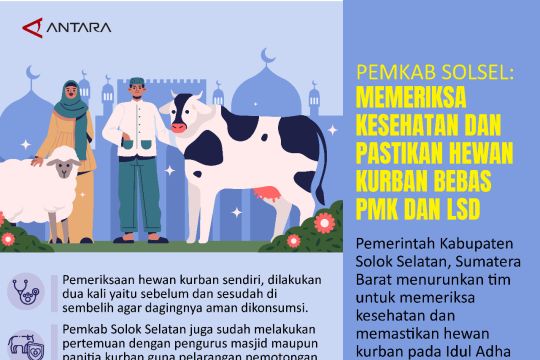 Pemkab Solsel: Memeriksa kesehatan dan pastikan hewan kurban bebas PMK dan LSD