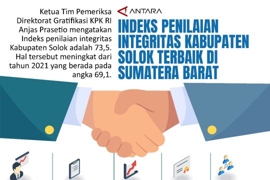 Indeks penilaian integritas Kabupaten Solok terbaik di Sumatera Barat