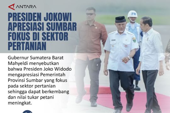 Presiden Jokowi apresiasi Sumbar fokus di sektor pertanian