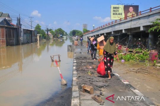 Banjir di jalur pantura Demak mulai surut