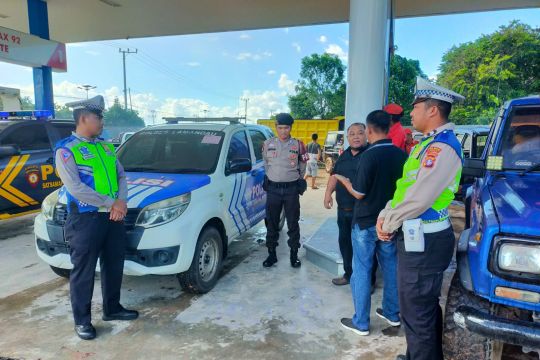 Polres Lamandau patroli rutin di SPBU antisipasi kelangkaan BBM
