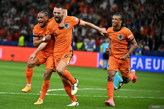 Piala Euro 2024, Belanda tantang Inggris di semifinal