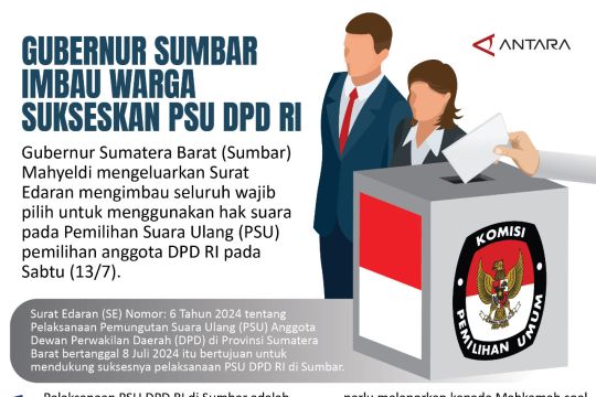 Gubernur Sumbar imbau warga sukseskan PSU DPD RI