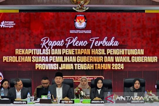 KPU Jateng gelar rekapitulasi perhitungan hasil Pilgub