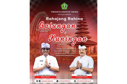 Bupati Tabanan: Galungan jadi momentum bhakti pada Tuhan