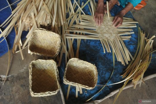 Besek pengganti plastik untuk daging kurban