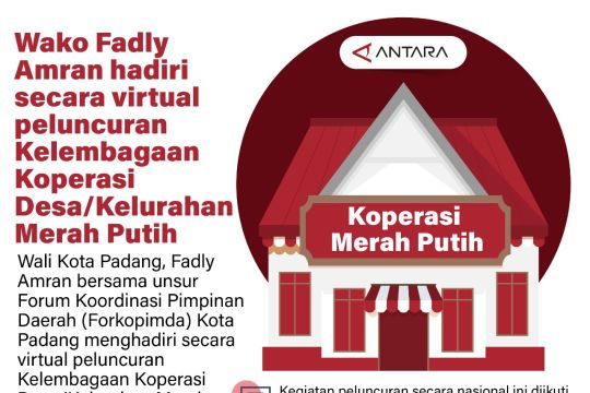 Wako Fadly Amran hadiri secara virtual peluncuran Kelembagaan Koperasi Desa/Kelurahan Merah Putih